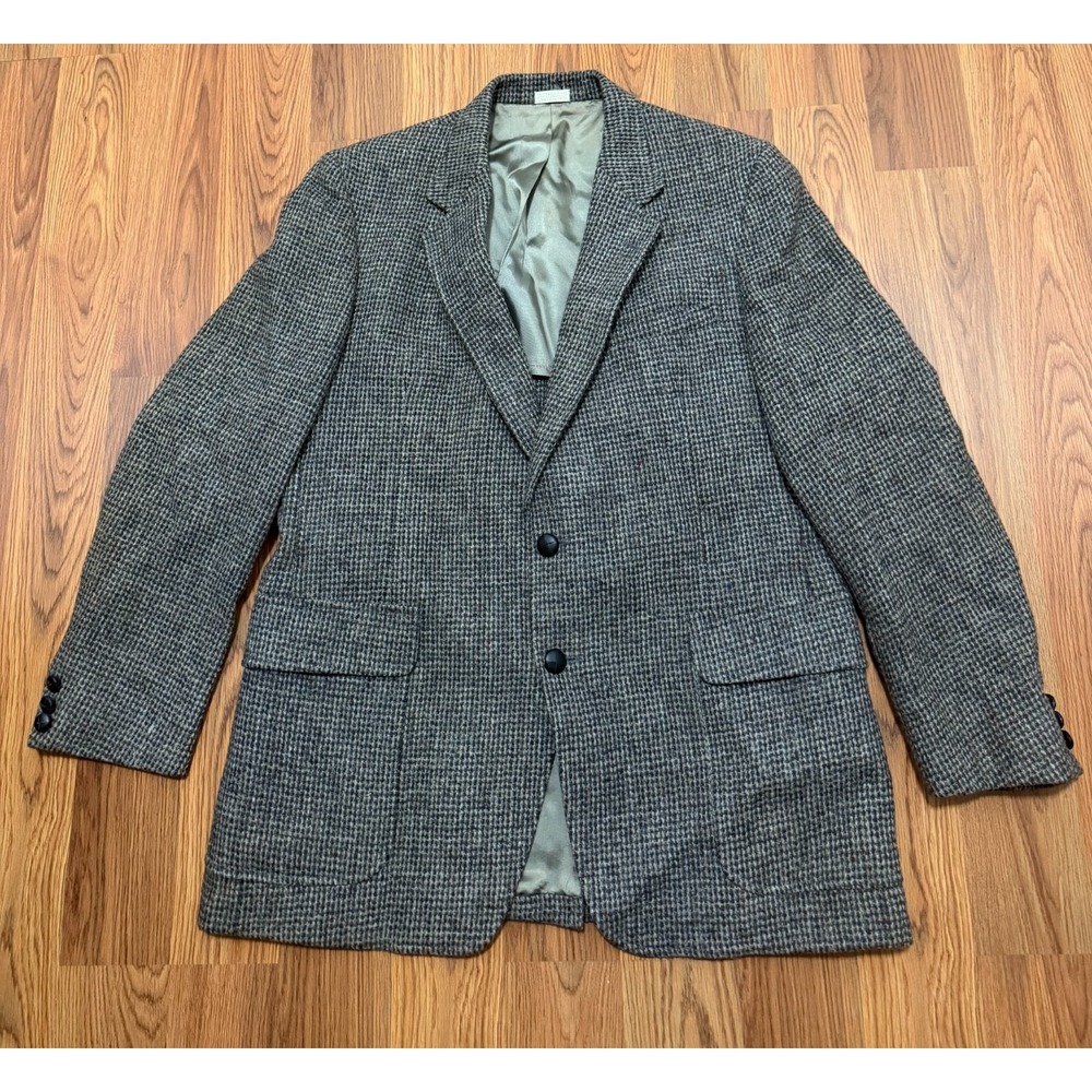 Harris Tweed Blazer Mens Large Sport Coat Virgin Scottish Wool USA